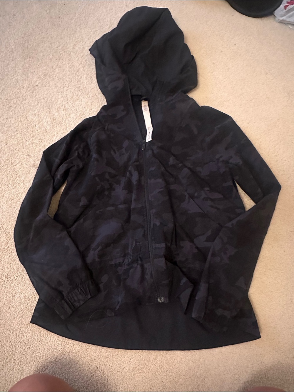 Lululemon Black Camouflage Hooded Zip Jacket
